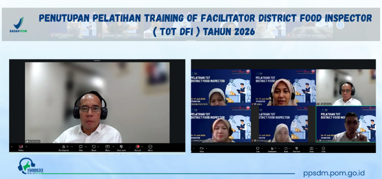 Penutupan Training of Facilitator District Food Inspector (ToF DFI) Tahun 2026