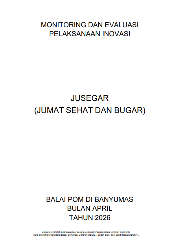 Monitoring dan Evaluasi Inovasi JUSEGAR April 2026