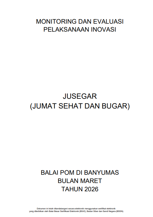 Monitoring dan Evaluasi Inovasi JUSEGAR Maret 2026