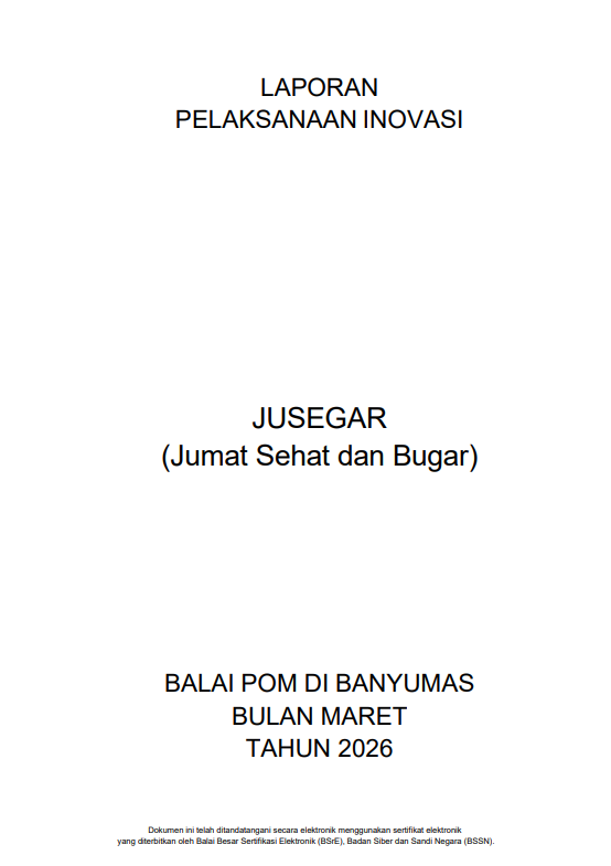 Laporan Pelaksanaan Inovasi JUSEGAR Maret 2026