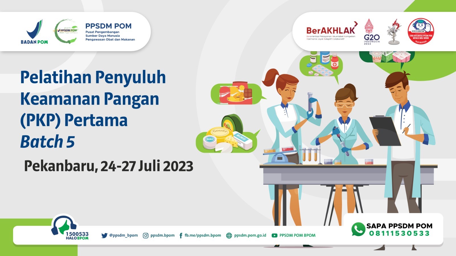 Pelatihan Berbasis Kompetensi dan Sertifikasi Penyuluh Keamanan Pangan (PKP) Pertama Bets 6 Tahun 2023